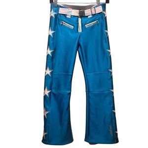 Jet Set Kids Iconic Blue Ski Snowboard Pants with white stars size kids 8